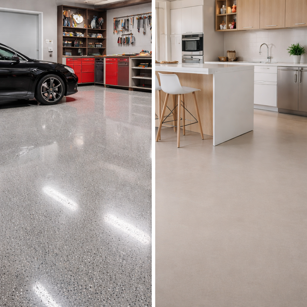 Epoxy gulv: pris pr. m² vs polyurethan og andre gulvtyper