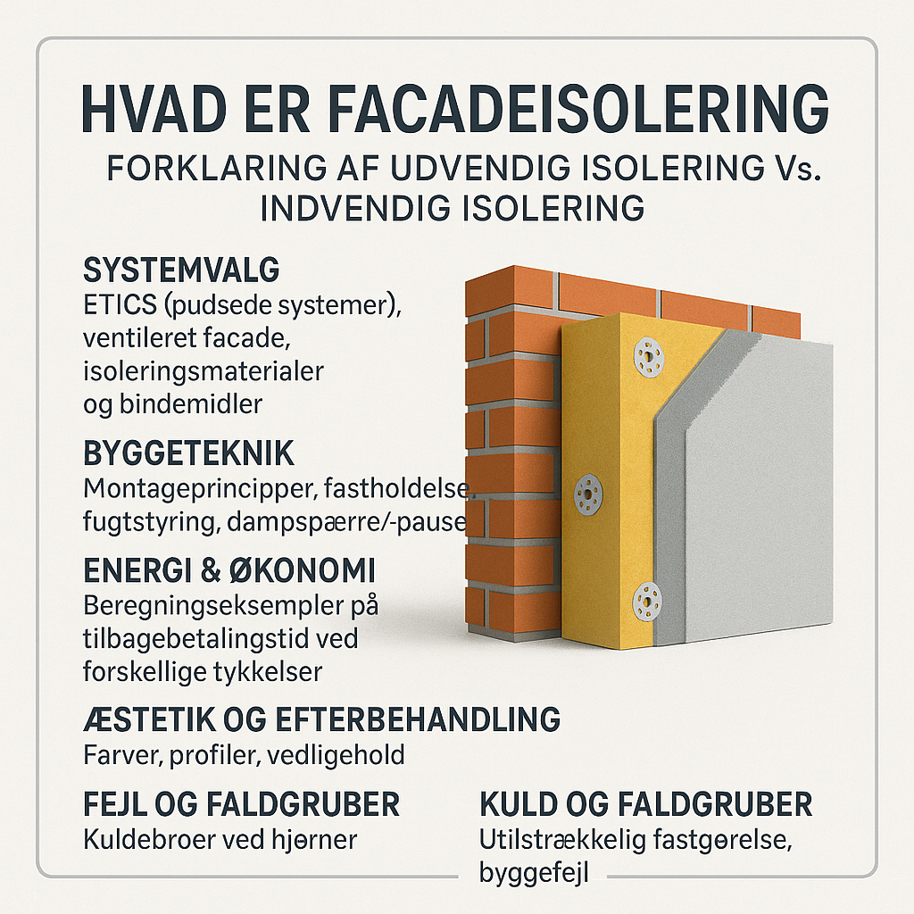 Facadeisolering (efterisolering): systemer, løsninger og hvad der virker mest økonomisk
