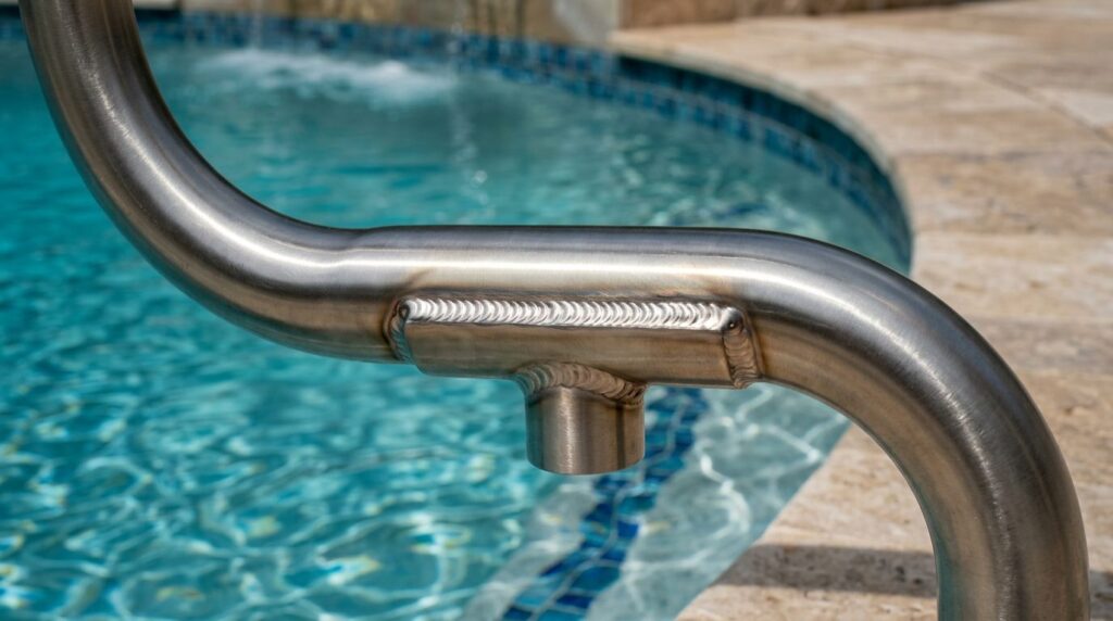 Close-up detailed photorealistic view of expert stainless st